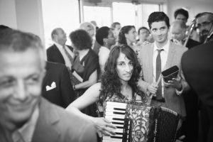 Golem leading the groom at a Jewish wedding